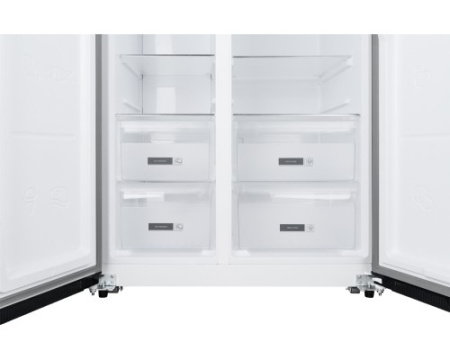 Отдельностоящий холодильник с инвертором Weissgauff WSBS 600 NoFrost Inverter Rock Glass