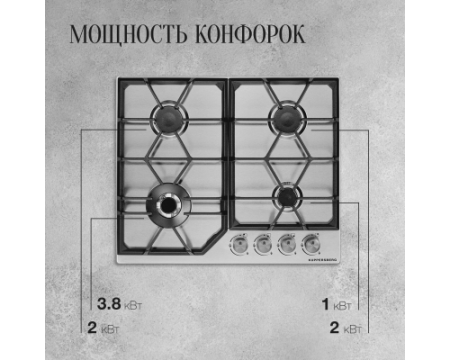 Газовая варочная панель Kuppersberg FS 62 X