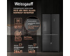 Отдельностоящий холодильник с инвертором Weissgauff WCD 450 Inox Glass NoFrost Inverter
