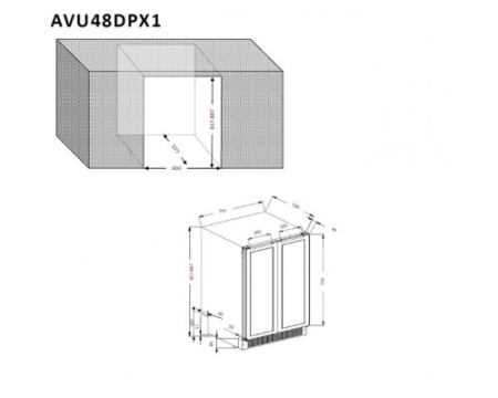 Монотемпературный винный шкаф Avintage AVU48DPX1