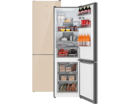 Отдельностоящий холодильник Weissgauff WRK 195 D Full NoFrost Beige Glass
