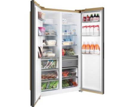 Отдельностоящий холодильник с инвертором Weissgauff WSBS 1036 Inverter NoFrost Premium Champagne Glass