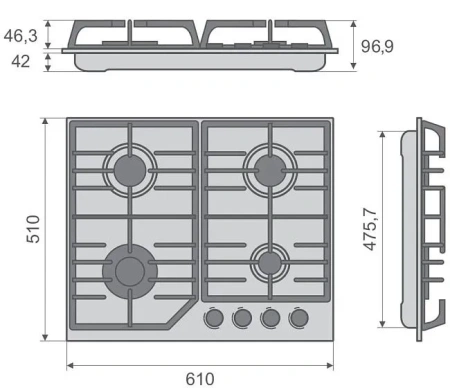 Варочная поверхность KONIGIN Blaze 604 WHGW