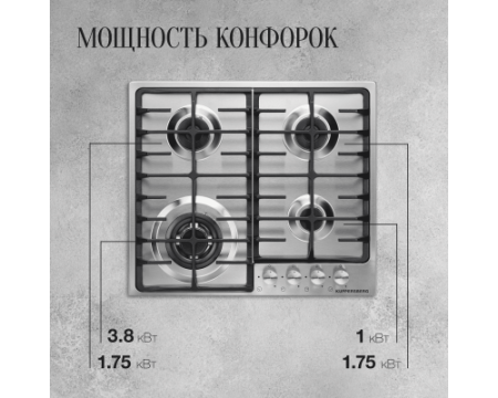 Газовая варочная панель Kuppersberg FS 64 X
