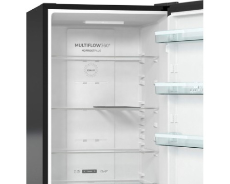Отдельностоящий двухкамерный холодильник Gorenje NRK6201SYBK