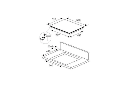 Варочная поверхность BERTAZZONI P604IC2B2NEE
