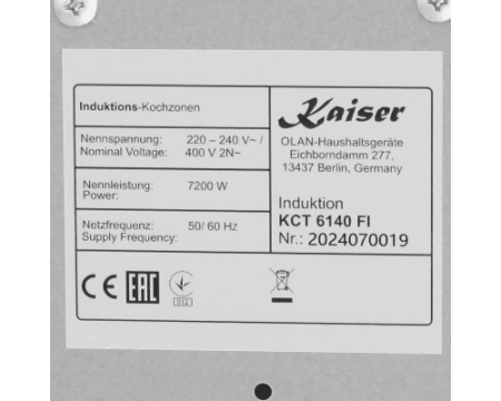 Варочная панель Kaiser KCT 6140 FI