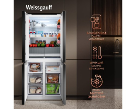 Отдельностоящий холодильник с инвертором Weissgauff WCD 450 WG NoFrost Inverter