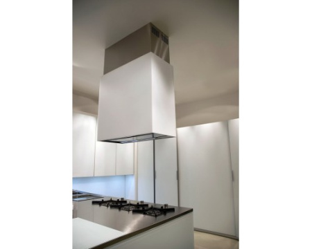 Вытяжка Falmec Design+ LAGUNA isola 60 inox vetro bianco (800) CLDI6075.E0P2#ZZZI491F+KACL.822#F