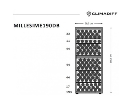 Двухзонный винный шкаф Climadiff MILLESIME190DB