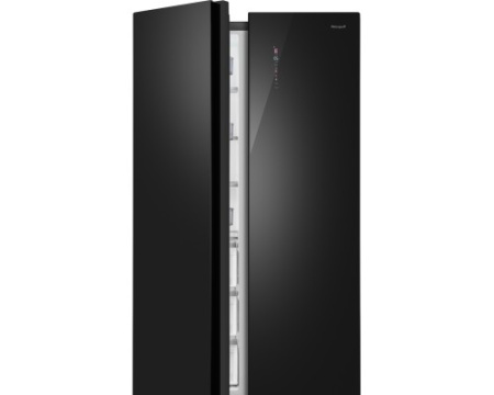 Отдельностоящий холодильник с инвертором Weissgauff WSBS 1036 Inverter NoFrost Premium Black Glass
