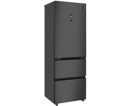 Отдельностоящий холодильник Weissgauff WFD 450 Total NoFrost Inverter Dark Grey Built-in