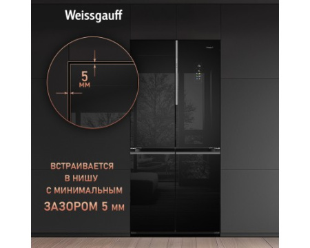 Отдельностоящий холодильник с инвертором Weissgauff WCD 450 BgNF Built-in