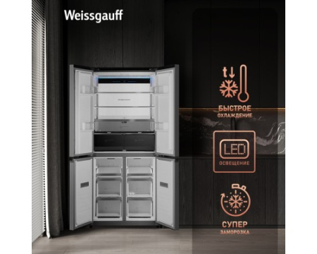 Отдельностоящий холодильник с инвертором Weissgauff WCD 450 BgNF Built-in