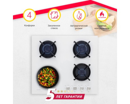 Газовая варочная поверхность Simfer H60N40W570 с газ-контролем
