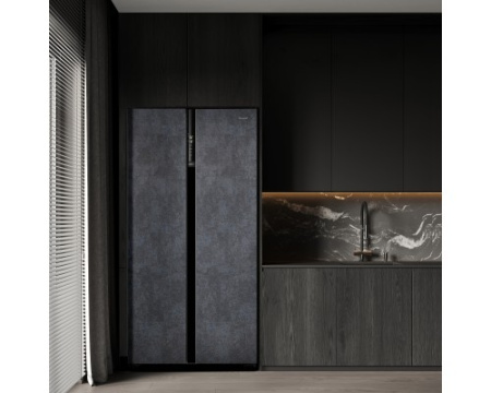 Отдельностоящий холодильник с инвертором Weissgauff WSBS 600 NoFrost Inverter Rock Glass