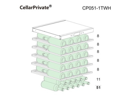 Винный шкаф CELLAR PRIVATE CP051-1TWH