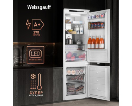 Встраиваемый холодильник Weissgauff WRKI 178 Total NoFrost EcoFresh