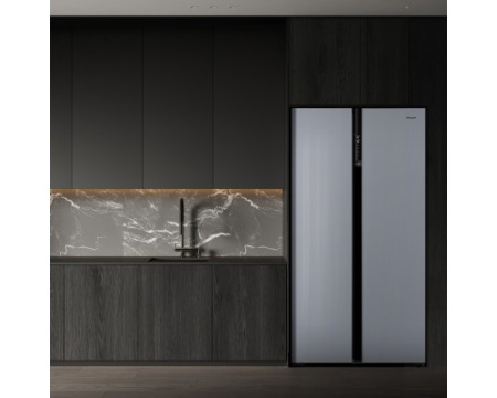 Отдельностоящий холодильник с инвертором Weissgauff WSBS 600 NoFrost Inverter Dark Grey Glass