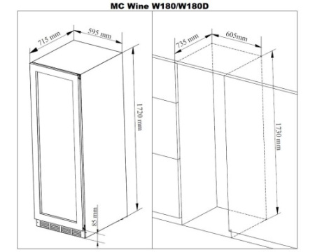 Винный шкаф MC Wine W180DB