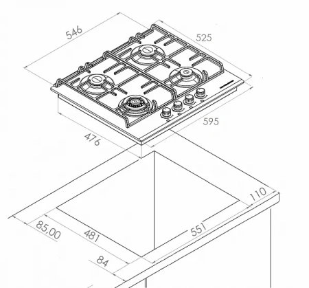 Варочная поверхность KUPPERSBERG FQ 63 B