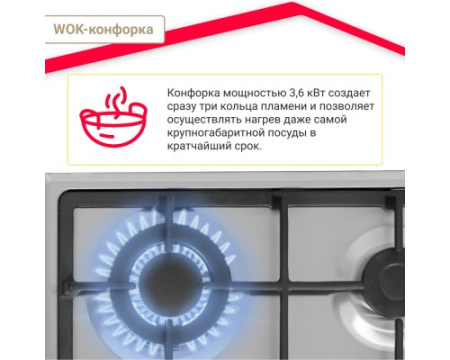 Газовая варочная панель Simfer H60Q41M416