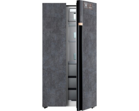 Отдельностоящий холодильник с инвертором Weissgauff WSBS 590 NoFrost Inverter Premium Rock Glass