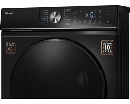 Стиральная машина с инвертором и паром Weissgauff WM 47148 DC Inverter Steam Black