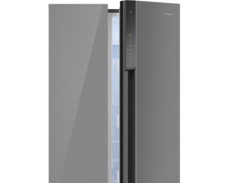 Отдельностоящий холодильник с инвертором Weissgauff WSBS 500 Inverter NoFrost Inox Glass