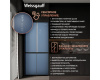 Отдельностоящий холодильник с инвертором Weissgauff WCD 590 Nofrost Inverter Premium EcoFresh Blue Glass
