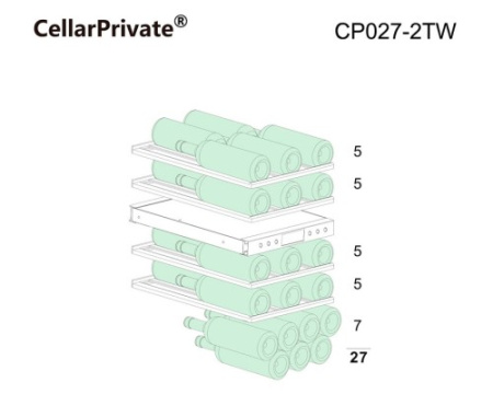 Винный шкаф CELLAR PRIVATE CP027-2TW
