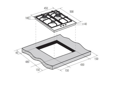 Газовая варочная панель ZUGEL ZGH450B