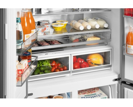 Отдельностоящий холодильник с инвертором Weissgauff WCD 510 Built-in Inverter NoFrost Black Glass