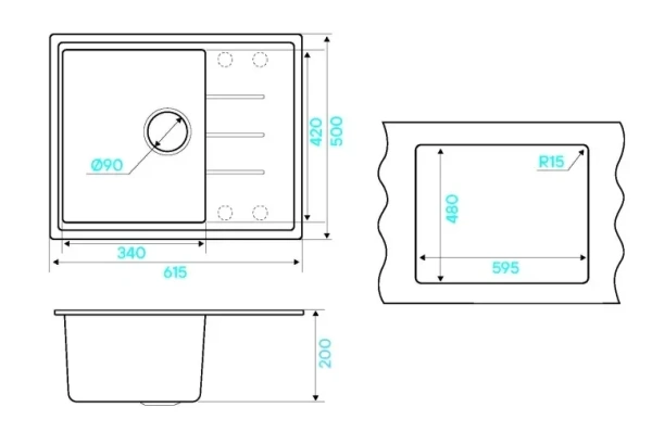 Кухонная мойка KUCHENSTERN FLUG 45 титан