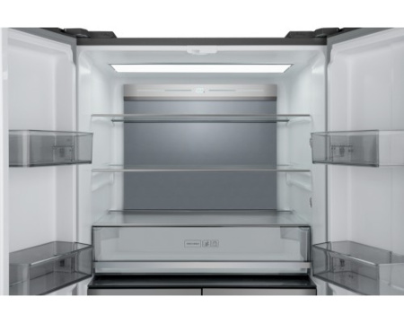 Отдельностоящий холодильник с инвертором Weissgauff WCD 590 NoFrost Inverter Premium Ecofresh Bru Steel Glass