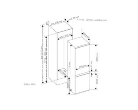 Встраиваемый холодильник Bertazzoni REF603BBNPVC/20