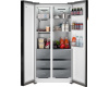 Отдельностоящий холодильник с инвертором Weissgauff WSBS 590 NoFrost Inverter Premium Dark Grey Glass