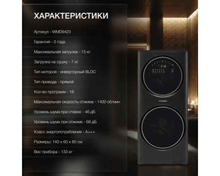Стиральная машина с сушкой Hyundai WMD9423
