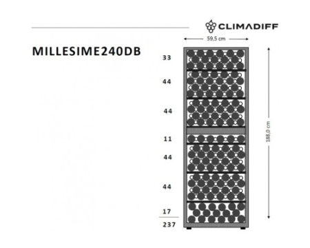 Двухзонный винный шкаф Climadiff MILLESIME240DB