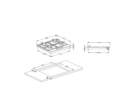 Встраиваемая газовая панель Beko HIAW64225SCR