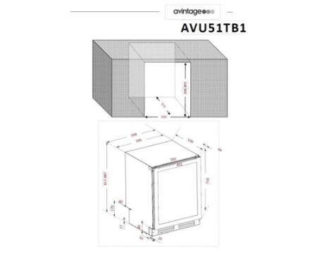 Монотемпературный винный шкаф Avintage AVU51TB1