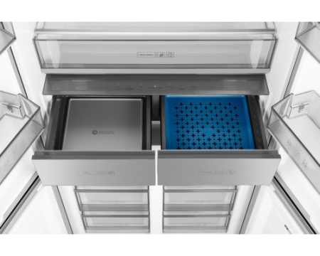 Отдельностоящий холодильник с инвертором Weissgauff WCD 590 Nofrost Inverter Premium Ecofresh Dark Inox