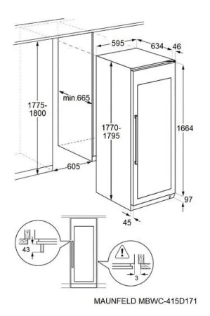 Винный шкаф MAUNFELD MBWC-415D171