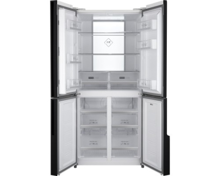 Отдельностоящий холодильник с инвертором Weissgauff WCD 450 White Rock Glass NoFrost Inverter