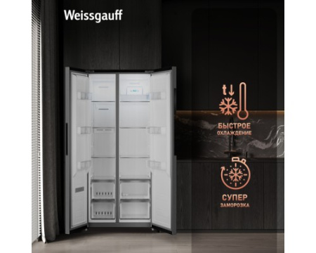 Отдельностоящий холодильник с инвертором Weissgauff WSBS 450 XNF Built-in