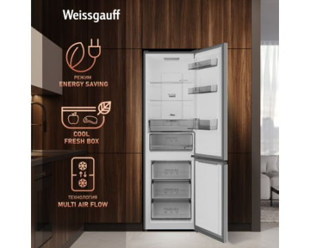 Отдельностоящий холодильник с инвертором Weissgauff WRK 2000 Total NoFrost Inverter Dark Grey