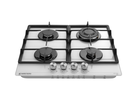Газовая варочная панель Meferi MGH604WH GLASS POWER