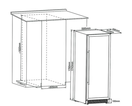 Встраиваемый винный шкаф Cellar Private CP165-2T