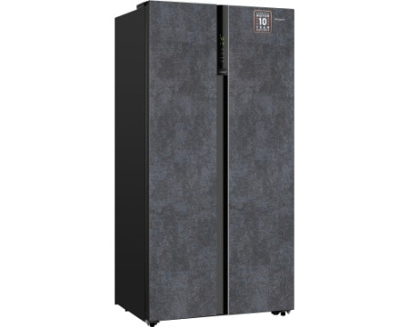 Отдельностоящий холодильник с инвертором Weissgauff WSBS 600 NoFrost Inverter Rock Glass
