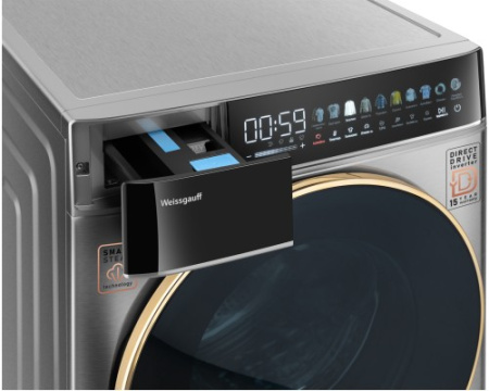 Стиральная машина с сушкой Weissgauff WMD 58411 Direct Drive Inverter Premium Steam Steel